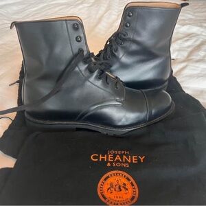 Joseph Cheaney Men’s Black Leather Boots, Size 11 UK
